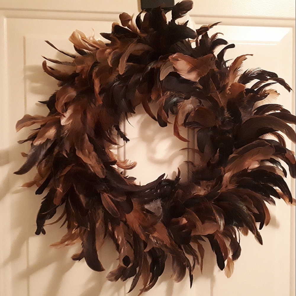 Feather door wreath